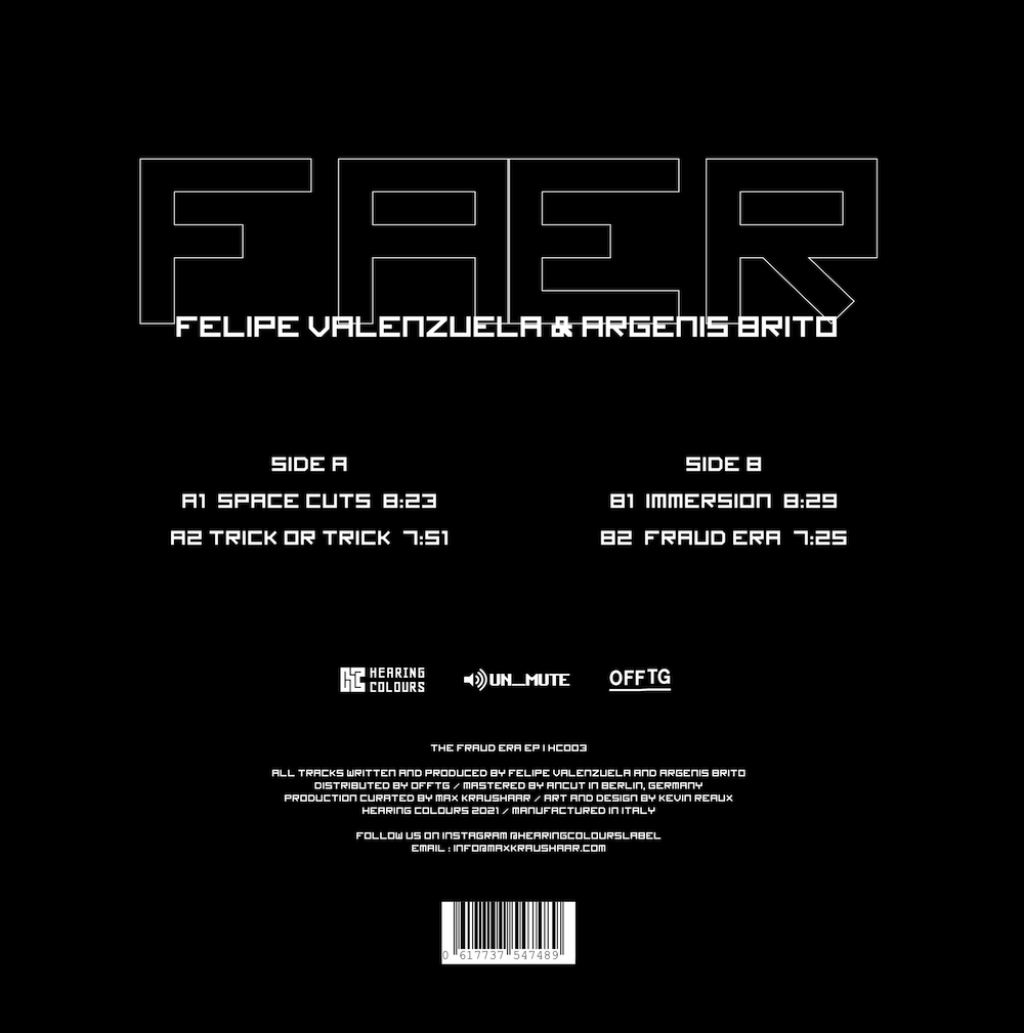 ( HC 003 ) FAER - The Fraud Era EP ( 12" vinyl ) Hearing Colours